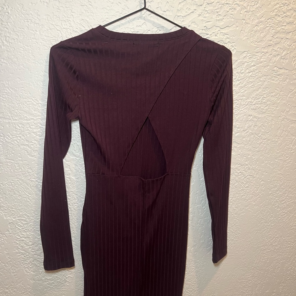 Forever 21 Burgundy Long Sleeve Dress